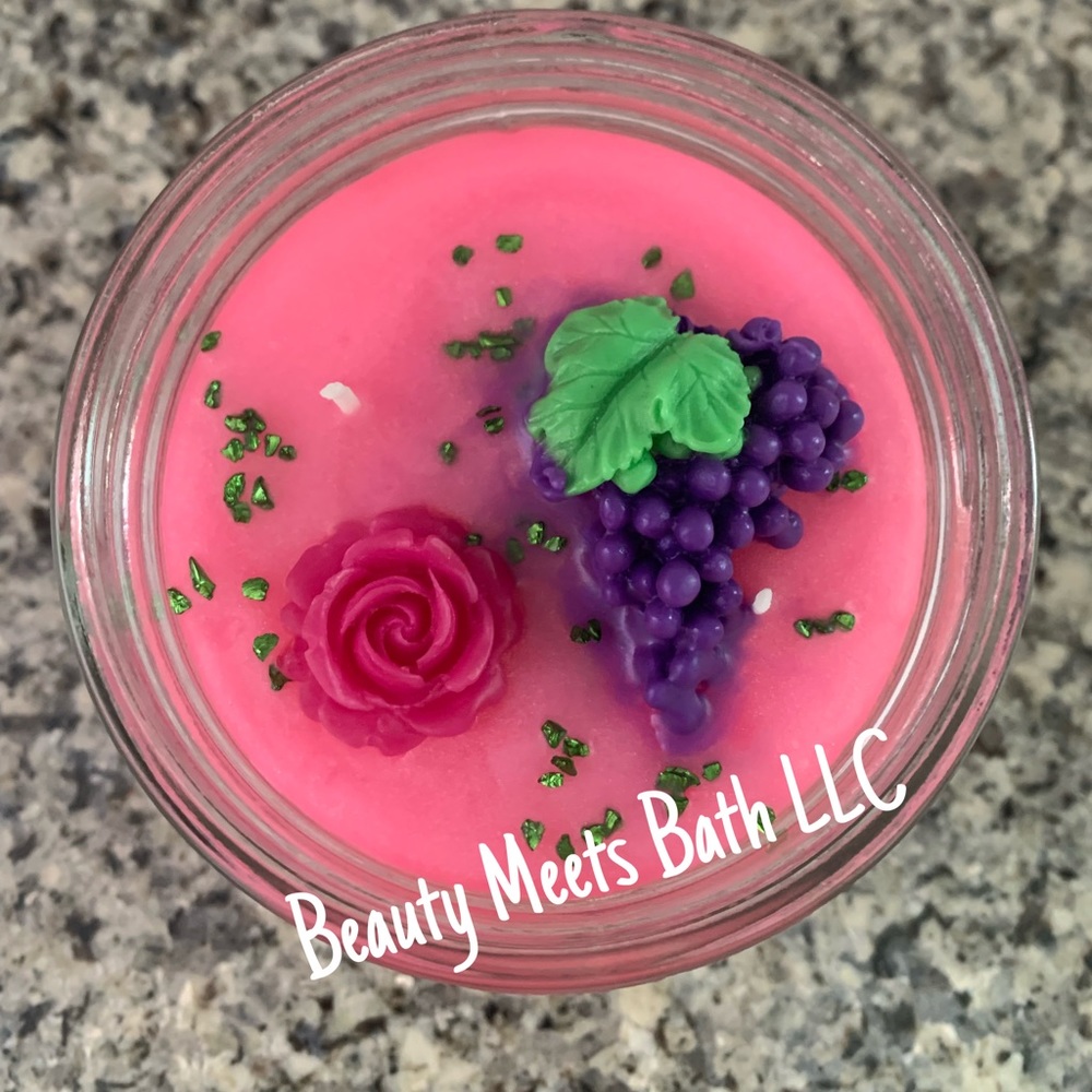 Handmade soy wax themed candle 1lb Always Time For Wine